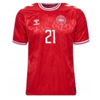 Dänemark Morten Hjulmand #21 Fußballbekleidung Heimtrikot EM 2024 Kurzarm